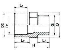 PVC-Reduziernippel 32 mm x 40 mm x 1"