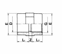 PVC Gewindemuffe mit Innengewinde 20 mm x 1/2"